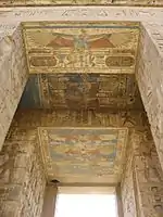 Painted relief on doorframes and ceilings at Medinet Habu. Twelfth century BC.