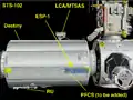 ESP-1 and hardware installation locations on the Destiny during STS-102