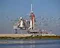Atlantis on its launchpad