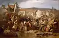 Napoléon III rendant visite aux sinistrés des inondations de Lyon, 1856