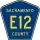 County Road E12 marker