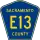 County Road E13 marker