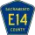 County Road E14 marker