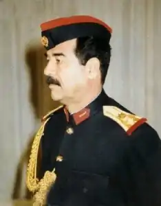 Image 23Saddam Hussein, a leading member of the revolutionary Arab Socialist Ba'ath Party, served as the fifth president of Iraq from 16 July 1979 until 9 April 2003. (from History of Iraq)