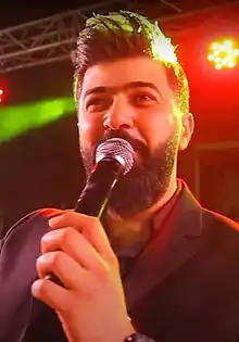Saif Nabeel singing at the graduation ceremony, College of Medicine, University of Al-Qadisiyah on 1 April  2018.