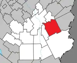 Location within Beauce-Sartigan RCM.