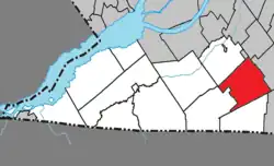 Location within Le Haut-Saint-Laurent RCM.