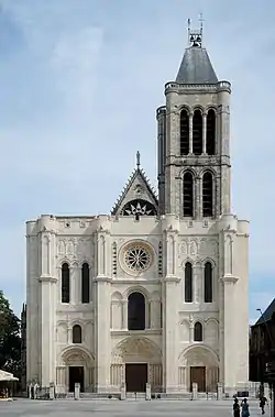 Early Gothic: Abbey church of Saint-Denis, west façade (1135–40)