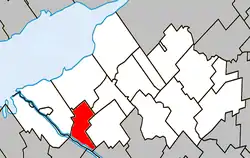 Location within Nicolet-Yamaska RCM