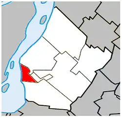 Location within the Urban Agglomeration of Longueuil