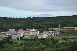 The village of Saint-Martin-de-Fenouillet, with the Canigou in the background