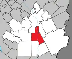 Location within Beauce-Sartigan RCM.