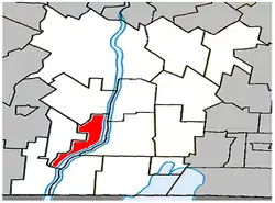 Location within Le Haut-Richelieu RCM