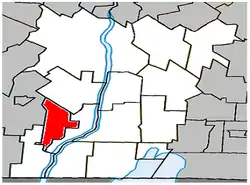 Location within Le Haut-Richelieu RCM
