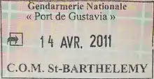 Entry stamp in Saint Barthélemy