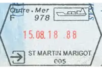 Updated Schengen style entry stamp at Marigot, Saint Martin