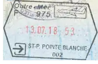 Updated Schengen style entry stamp at Saint-Pierre Airport