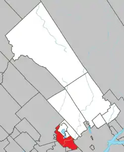Location within La Jacques-Cartier RCM.