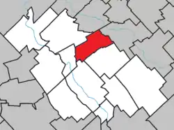 Location within La Nouvelle-Beauce RCM