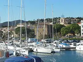 Sainte-Maxime marina with the Tour Carrée in the background