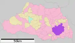 Location of Saitama in Saitama Prefecture