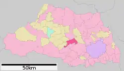 Location of Sakado in Saitama Prefecture