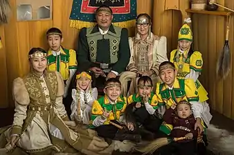Yakut Sakha family in traditional attire.