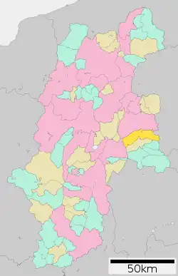 Location of Sakuho in Nagano Prefecture