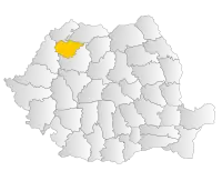 Map of Romania highlighting Sălaj County
