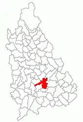 Location in Dâmbovița County