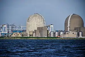 The Salem Nuclear Power Plant, as seen from Delaware Bay
