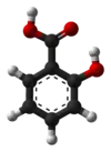 Ball-and-stick model of salicylic acid