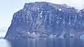 Qingaarsuaq, the northwestern cape and pillar, a breeding site for thousands of fulmars