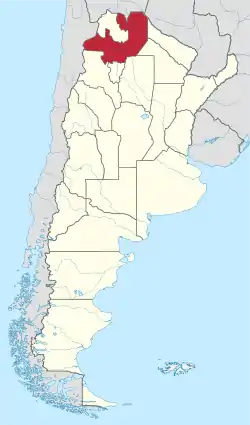 Location of Salta Province within Argentina