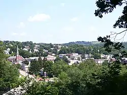 Picture of Saltsburg taken from the overlook located on the East side of The Kiski School