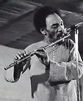 Sam Rivers (flute) at Studio Rivbea jazz loft, July, 1976, New York City