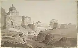 Sambhal Jama Masjid wash drawing by Thomas Daniell & William Daniell.