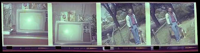 126 film with numbered leaders on a roll of 20 exposures from the 1970s showing the manufacturer text "Kodak Safety Film" indicating acetate base (non-nitrate).