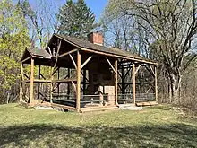 The remnants of the building