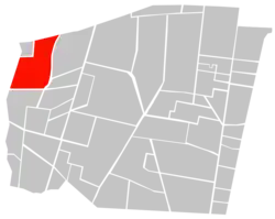 Location of San Pedro de los Pinos (in red) within Benito Juárez borough