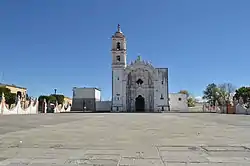 View of the San Nicolás de Bari church in the center of town