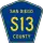 County Road S13 marker