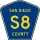 County Road S8 marker