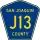 County Road J13 marker