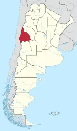 Location of San Juan within Argentina