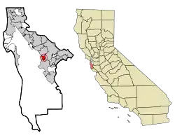 Location in San Mateo County and the state of California