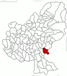 Location in Mureș County
