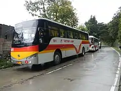 Custom-built bus body by Victory Liner on a UD Nissan Diesel bus chassis