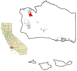 Location in Santa Barbara County and the state of California