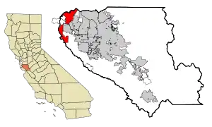 Location in Santa Clara County and the state of California